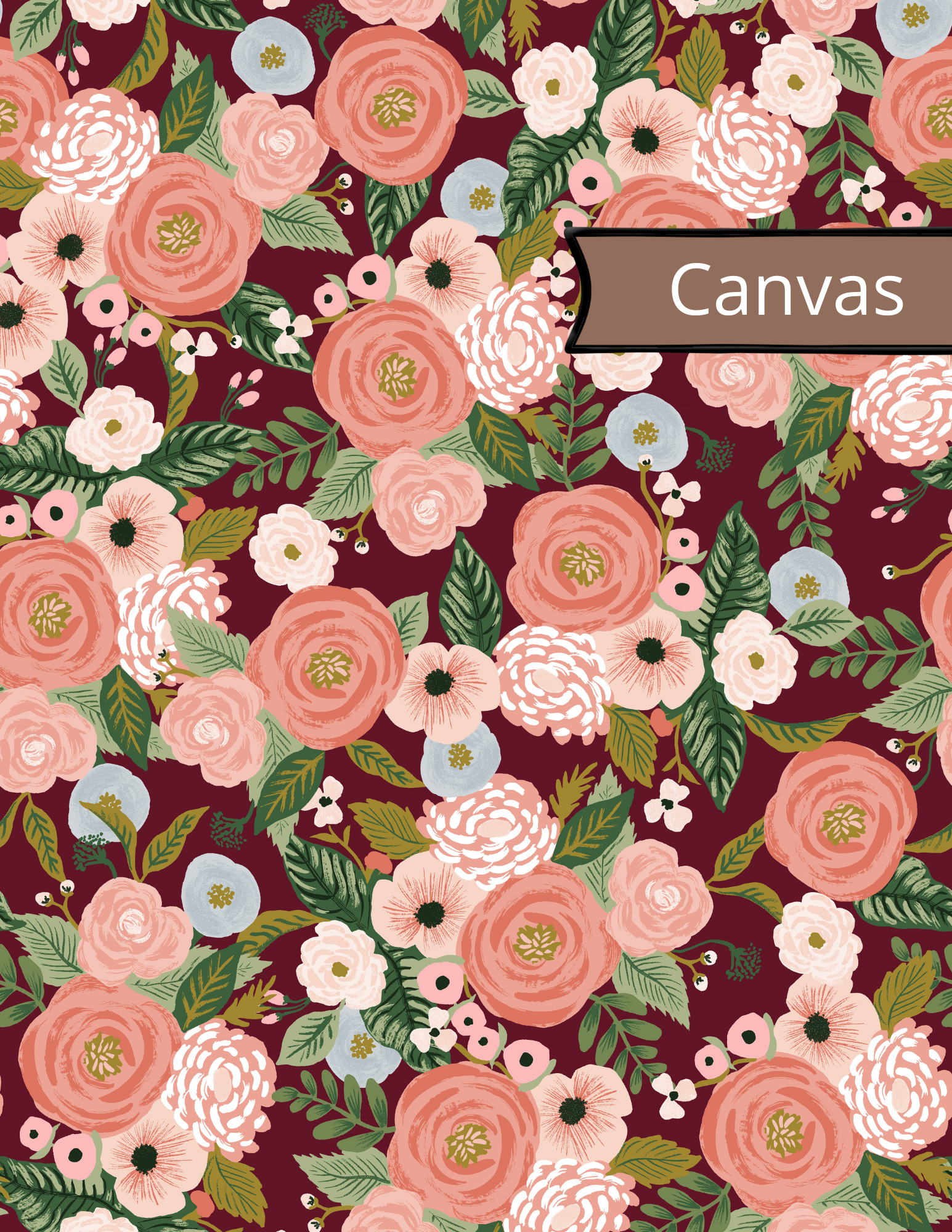 Juliet Rose in Burgundy Canvas Garden Party – Lamb and Loom Fabrics
